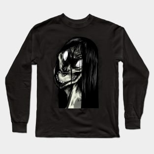 Scary Lady Face Long Sleeve T-Shirt